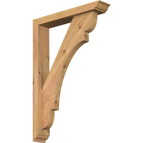 Ekena Millwork Olympic Traditional Smooth Bracket w/ Offset Brace, Western Red Cedar, 3 1/2"W x 18"D x 26"H BKT0402X18X26OLY01SWR - main
